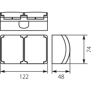 Double Socket (2x2P+Z) VG-2, with earthing contact, screw type terminals, IP44