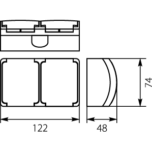 Double Socket (Schuko 2x2P+Z) VG-2S, with Schuko type earthing contact, screw type terminals, IP44
