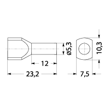 Insulated cable end terminal HI 2x6,0/12-bi, white, Al/Cu