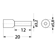 Insulated cable end terminal HI 4,0/12-ni, blue, Al/Cu
