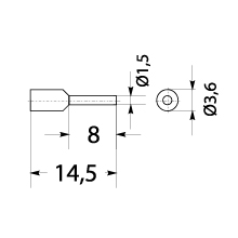 Insulated cable end terminal HI 0,75/8-cza, black, Al/Cu