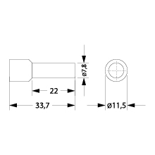 Insulated cable end terminal HI 25,0/22-cza, black, Al/Cu