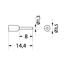 Insulated cable end terminal HI 0,5/8-bi, white, Al/Cu