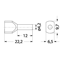 Insulated cable end terminal HI 2x4,0/12-zo, yellow, Al/Cu