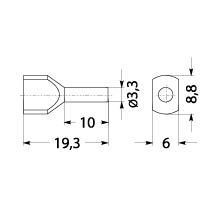 Insulated cable end terminal HI 2x2,5/10-ni, blue, Al/Cu