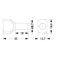 Insulated cable end terminal HI 2x16,0/18-ni, blue, Al/Cu