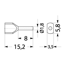 Insulated cable end terminal HI 2x0,5/8-cza, black, Al/Cu