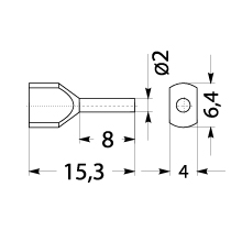 Insulated cable end terminal HI 2x0,75/8-cza, black, Al/Cu