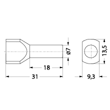 Insulated cable end terminal HI 2x10,0/18-cza, black, Al/Cu