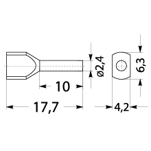 Insulated cable end terminal HI 2x1,0/10-cze, red, Al/Cu