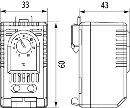 Termostat na chłodzenie - TBZ8 styk otwarty (NO), NO +20 / +80 °C, bimetalowy