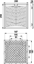 Fan filter WEF10, 200x204mm, IP54/I, 45W