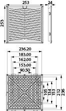 Fan filter WEF13, 253x253mm, IP54/I, 64W, color: gray