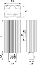 Semiconductor heater GRZ100, 100W, 175x70x50mm, TH35