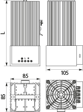 Compact Semiconductor Fan Heater GRZW250, to TH35, IP20 / I, 230V AC, 250W