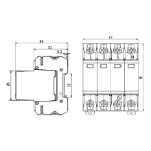 B+C Class Surge Protector 4P 12,5kA Professional (spark gap) SPD/12.5/4P