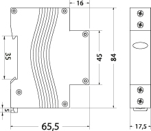 Control Lamp LK1TH for rail TH35, 1 red color, 1 phase 