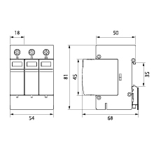 Surge Protector Device PV 3P (T1+T2 DC) BY7-40Y-DC 1200VDC