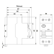 Residual Current Circuit Breaker 40A, 30mA, 2-pole type AC RCD/40A/2P