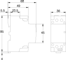 Modular Contactor SM40A/2NO/2P, 40A, contacts 2xNO (normally open), coil 230V, 2-modules