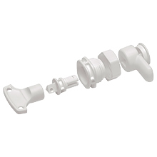 Zamek Rozdzielnicy Trójkąt plast. DARP-ZPL z kluczem, QUITELINE, kolor: biały