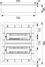 Rozdzielnica Podtynkowa DARP-24S QUITELINE (2x12), drzwi aluminiowe lakierowane, etykiety opisowe, aluminiowa szyna TH (euroszyna), IP54