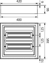 Rozdzielnica Podtynkowa DARP-32S QUITELINE (2x16), drzwi aluminiowe lakierowane, etykiety opisowe, aluminiowa szyna TH (euroszyna), IP54
