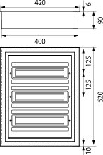 Rozdzielnica Podtynkowa DARP-48S QUITELINE (3x16), drzwi aluminiowe lakierowane, etykiety opisowe, aluminiowa szyna TH (euroszyna), IP54