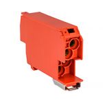 Distribution block SDB-25/CZE, 100A, 240/415V, 6kV, TH35, 8(4+4), color: red