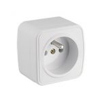 Single surface mounted socket 2P+Z, color: white, 250V~, 16A