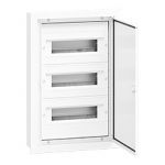 Flush Distribution Board DARP-36S (3x12), lacquered aluminium door, descriptive labels, aluminum TH rail (eurobus), IP54