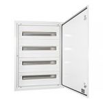 Flush Distribution Board DARP-96 QUITELINE (4x24), lacquered aluminium door, descriptive labels, aluminum TH rail (eurobus), IP54