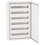 Flush Distribution Board DARP-144 (6x24), lacquered aluminium door, descriptive labels, aluminum TH rail (eurobus), IP54