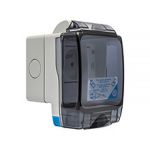 Hermetic Socket AVE IP56 with hinged transparent lid, colour: gray, 16A, 250V~