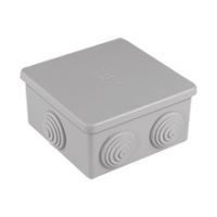 Surface Installation Boxes - Installation Box PI 80x80, with glands, snap-on cover,  hole plugs for assembly holes, colour: gray, IP44