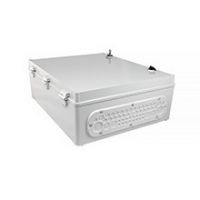 UNIbox plastic boxes - Obudowa z tworzywa UNIbox Uni-2/PM, panel membranowy P-MB-51, płyta montażowa,  uchwyty do montażu naściennego, IP65, IK07