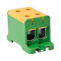 WLZ Connectors - Zacisk WLZ35/2x95/z Al/Cu, na szynę TH35, do podłoża, kolor żółto-zielony, Cu245A Al220A