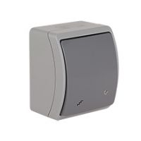 Switches and Sockets - KOALA - colour: gray-graphite - Two-Way Switch With Illumination VW-3L, screwless terminals, IP44