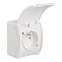 Switches and Sockets - KOALA - colour: white - Single Socket (2P+Z) VG-1, with earthing contact, screw type terminals, IP44