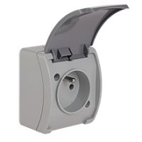 Switches and Sockets - KOALA - colour: gray-graphite - Single Socket (2P+Z) VG-1, with earthing contact, screw type terminals, IP44