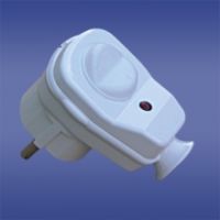 Plugs and sockets 230V - Angle plug AWA-ŁK with switch and led switching control , splash proof white