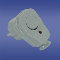 Plugs and sockets 230V - Angle plug AWA-ŁK with switch and led switching control , splash proof grey