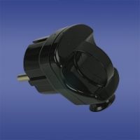 Plugs and sockets 230V - Angular plug with handle AWA-WS with unischuko,  black 