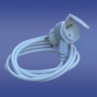 Plugs and sockets 230V - Combination plug with socket , splash proof socket with flap AWA-GP white and grey , 3x1,5mm
