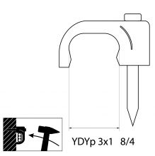 FLOP-8/4 Cable flat clip YDYp 3 x 1