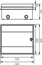 Hermetic distribution board RHp-12/B (white doors)