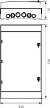 Hermetic distribution board RH-36/3B (white door)