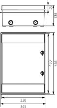 Hermetic distribution board RHp-24/B (white doors), IP65