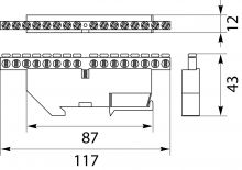 N and PE Terminal strip 16P. to TH35 rails