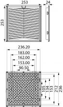 Fan filter WEF13, 253x253mm, IP54/I, 64W, color: gray